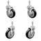 Service Caster 5 Inch SS Black Polyurethane Swivel 10mm Threaded Stem Caster Brakes, 2PK SSTS20S514-PPUB-BLK-TLB-M1015-2-S-2 - alternate 1